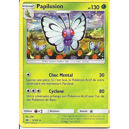 Carte Rare Papilusion 3/149 - Soleil Et Lune