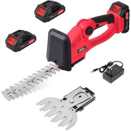 SUBZONAL-Taille-haie sans Fil Cisaille Electrique: Cisaille à Gazon sur Batterie Rechargeable, 2 * 2000mAh, 2 Lames, Taille Haie Batterie pour Jardin, pelouse