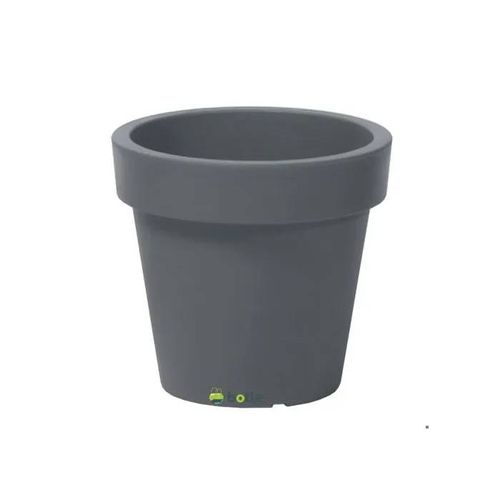 Pot De Fleurs En Pierre Gris Rond, Cache-Pot Lisse Mat Ø 40 Cm, Plastique