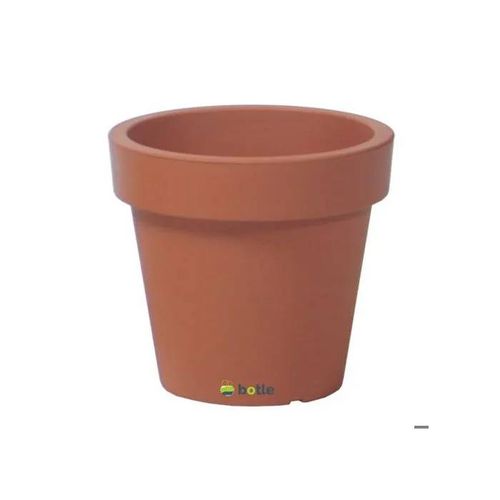 Pot En Terre Cuite Rond, Cache-Pot Lisse Mat Ø 25 Cm, Matière Plastique