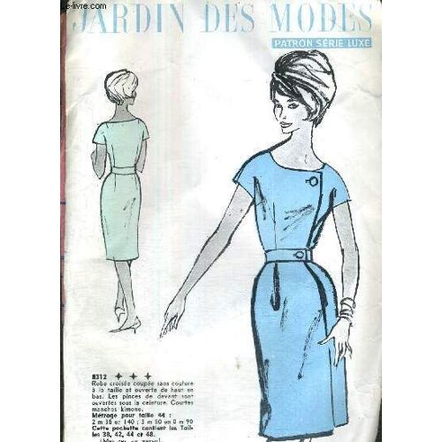 1 Patron Serie Luxe : Robe Pour Taille 38, 42, 44 Et 48 / Robe Croisée Coupée Sans Couture À La Taille Et Ouverte De Haut En Bas. Les Pinces De Devant Sont Ouvertes Sous La Ceinture. Courtes ...