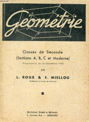 Geometrie, Classes De 2de (A, B, C Et Moderne)