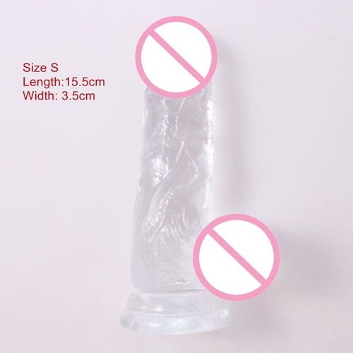 Gode Souple Transparent Réaliste Avec Ventouse, Pénis En Cristal Rose, Énorme Bite, Jouets Sexuels Pour Adultes Pour Femmes Et Épouses, 20.5cm