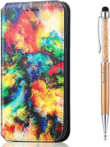 Coque Pour Samsung M32, Housse Galaxy M32, Etui Rabat Protection Housse Premium En Cuir Pu,Pochette Fermeture Magntique,Flip Case Compatible Avec Samsung Galaxy M32 (Iridescent)