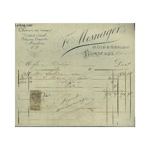 Lot De 4 Factures De F.Mesnager Chemises Sur Mesures Gilets De Flanelles Calecons Cravates Mouchoirs Bordeaux - Datant De 1891 Et 1893 - Destinee A Monsieur Riviere.