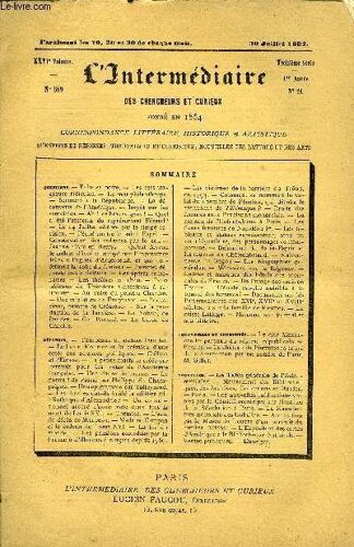 L'intermediaire Des Chercheurs Et Curieux N° 589 - Questions. ¿ Faire Sa Poire. ¿ Les Vers Tragiques Ridicules. ¿ Le Mot Philanthrope.¿Serment À La République. ¿ La Découverte De ...