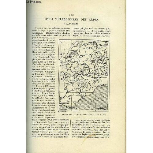 Le Monde Moderne Tome 1 - Les Gites Métallifères Des Alpes Française Par L. De Launay