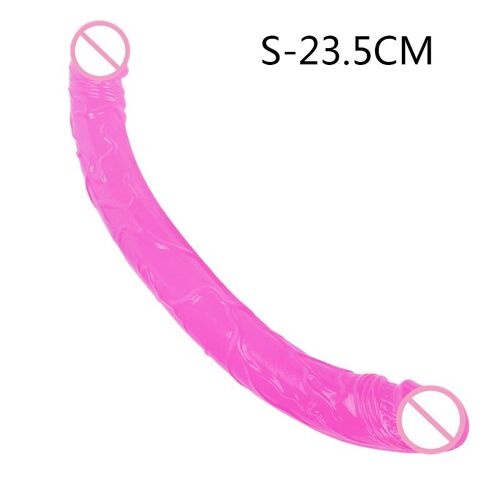 Mini Gode Réaliste À Double Extrémité Pour Femmes, Jouets Sexuels Anaux, Masturbateur Lesbien, Jaune D'oeuf, Pénis Dong, Énorme, Doux, 23.5-37.5cm