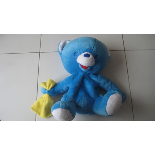 Petite Couverture Ourson Pour Lit Bébé, Bleu Ciel Tout Doux, Taille 36x40 Pouces, Fait Main