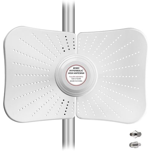 SUBZONAL-5G 4G Antenne WiFi Dual-Polarisation LTE Antenne 600-6000MHz Gain Élevé Jusqu'à 22 DBI Compatible Mimo Exterieur Directionnelle Antenne SMA / 2 x TS9 Antenne, Câble 10 Mètres