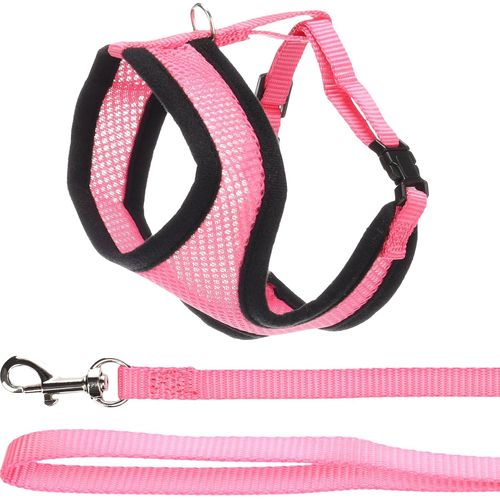 Subzonal-Flamingo Harnais Avec Laisse Pour Chaton Harms Rose - Taille A:28cm B:32-41cm C:110cm X 10 X 2mm - Réglable Et Confortable, Idéal Pour Races Comme Chartreux, Ragdoll, British Shorthair Et Pl