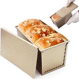 Moule à Pain De Mie Avec Couvercle - Antiadhésif, Rectangulaire - Pour Pain, Cake, Pâtisserie - Acier Carbone, Revêtement Alimentaire