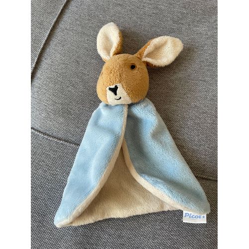 Doudou lapin picot 2 bleu beige
