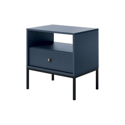 Table De Chevet - 1 Tiroir Et 1 Niche - Bleu - Bogdan
