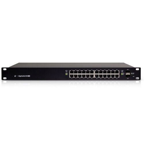 Ubiquiti EdgeSwitch 24 - Commutateur - C3 - Géré - 24 x 10/100/1000 (PoE+) + 2 x Gigabit SFP - Montable sur rack - PoE+