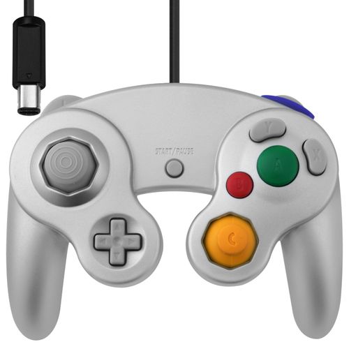 Manette Vibrante Pour Gamecube/Wii Grise Générique Neuve