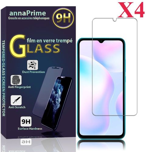Lot / Pack De 4 Films Verre Trempé Pour Xiaomi Redmi 9a 6.53" Protection D'écran