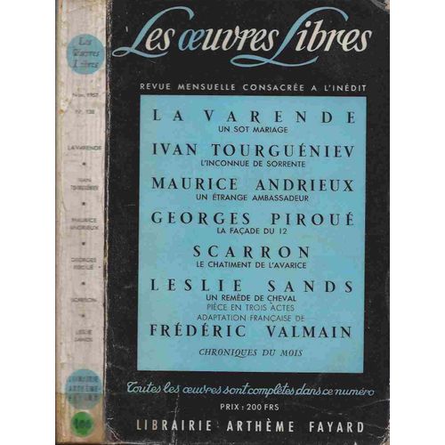 Les Oeuvres Libres - Numéro 138 : Novembre 1957