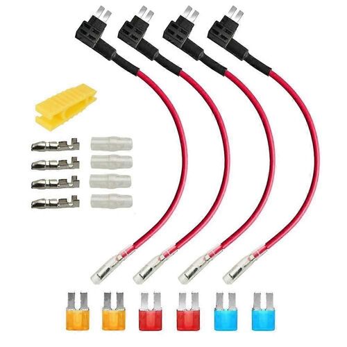 4pcs 12v-24v Add-A-Circuit Micro2 Fusible Robinet, Porte-Fusible De Lame Arrière Avec Faisceau De Fils