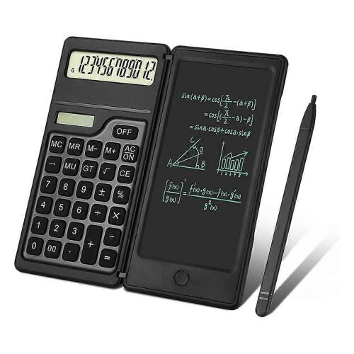 Calculatrices, calculatrices de bureau à fonction standard à 12 chiffres avec tablette d¿écriture, solaire et batterie