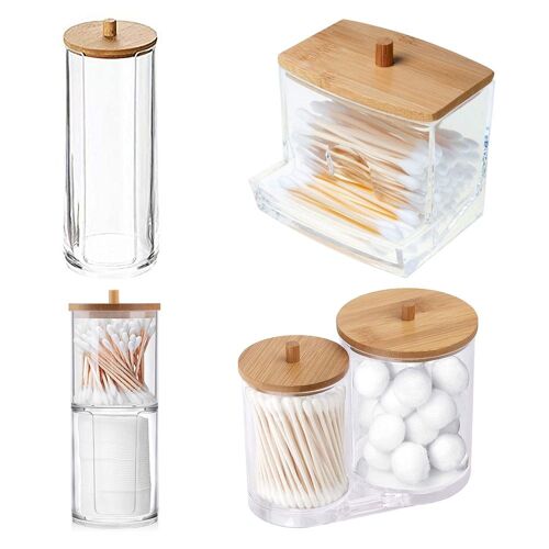 Boîte de rangement pour coton-tige, boîte de rangement pour coton-tige, organisateur de maquillage, étui de bureau anti-poussière, support de salle de bain, accessoires
