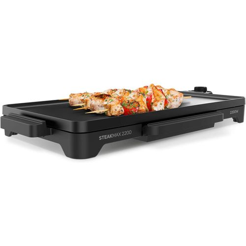 SUBZONAL-Taurus Steakmax 2200 - Plancha électrique 2200W, Plaque 49x27cm, Revêtement antiadhésif, Nettoyage facile, Température réglable, Bac de récupération de graisse, Sans PFOA