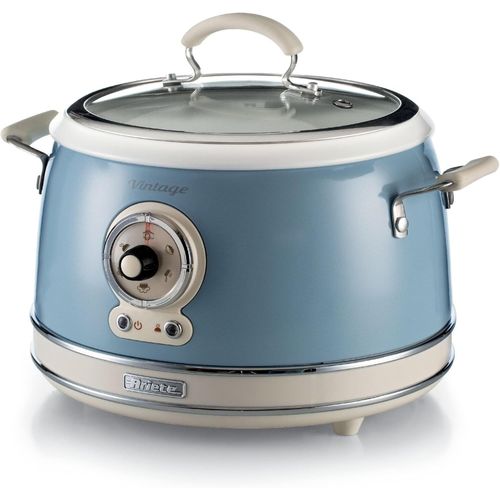 SUBZONAL-2904, Cuiseur à Riz, Cuiseur à Riz Mijoteuse, Cuisson à la Vapeur, Ligne Vintage, 3,5 L, Revêtement Céramique Anti-Adhésif, 650 W, Celeste