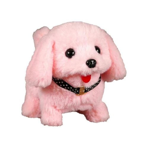 Marche Électronique Et Aboiements Peluche Chien Jouet Interactif Chiot Chien Enfants Tout-Petit Bomei (Rose)