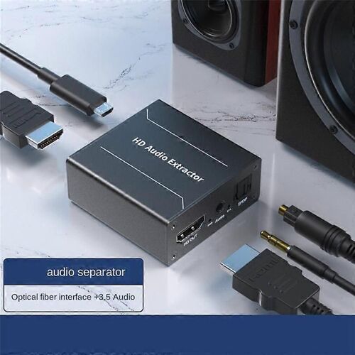 -Répartiteur audio compatible 4K30Hz HD Signal 3.5 Audio Extractor Convertisseur audio optique Audio Adapt