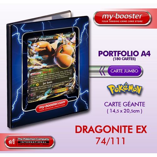 Portfolio Pokemon Dragonite Ex (Dracolosse) 74/111 180hp Xy- Rangement 180 Cartes - Format A4