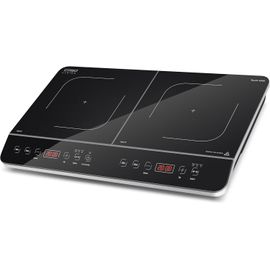 NouvelHorizonstore-CASO Touch 3500 Plaque de cuisson à induction double mobile, Interrupteur de sécurité, 60-240°C, 6 niveaux, Minuterie 180 min, Casseroles jusqu'à 26 cm, 3500 Watt, Vitrocéramique
