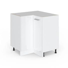 Armoire D'angle Universelle R-Line, 75.6 Cm Avec Porte, Sans Plan De Travail, Blanc Haute Brillance, Vicco