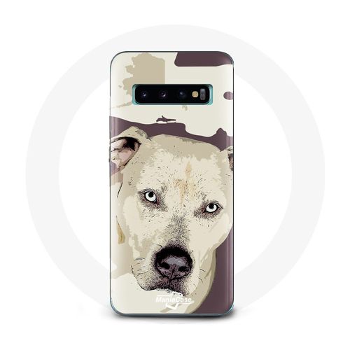 Coque Pour Samsung Galaxy S10 Edge Chien De Pitbull Blanc