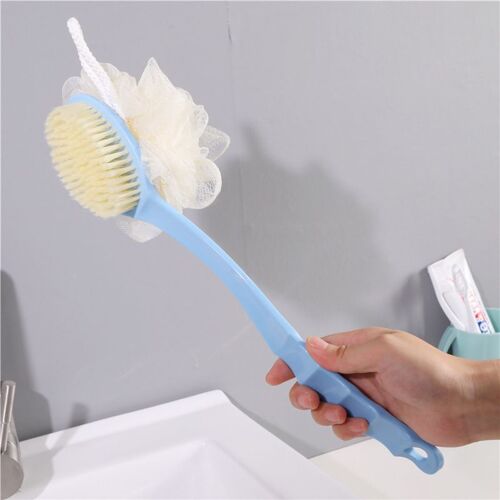 Brosse De Bain Double Usage Pour Adulte, À Manche Long, Gommage Du Dos, Boule De Fleurs, Poils Doux, Douche Exfoliante 