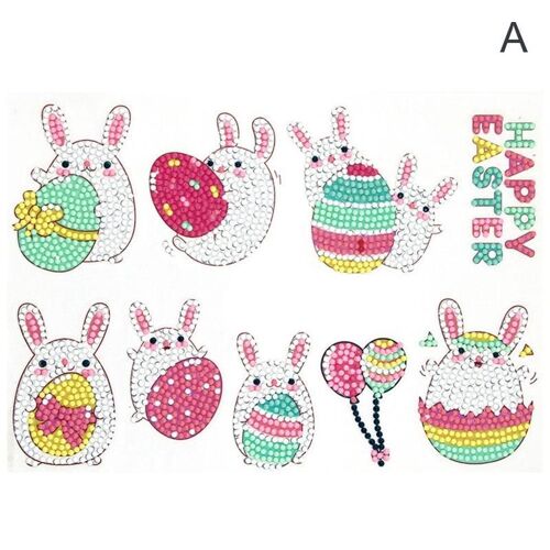 Autocollants De Pâques Lapin Mignons, ¿Ufs De Pâques, Créativité, Bricolage, Artisanat, Peinture Diamant Par Numéros, Kits De Gemmes, Cadeau Pour Enfants, 5d