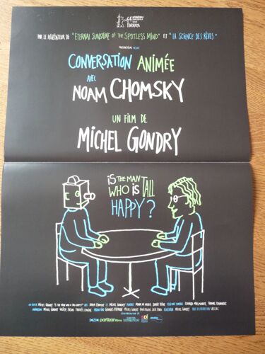 Conversation Animée Avec Noam Chomsky De Michel Gondry  - Affichette Originale De Film Format 40 X 60 Cm