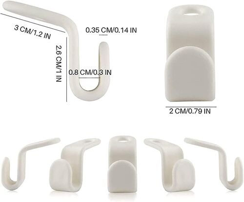 50pcs Cintre De Cintre Crochets De Connecteur en cascade Cintres pour Poids Lourd, Blanc