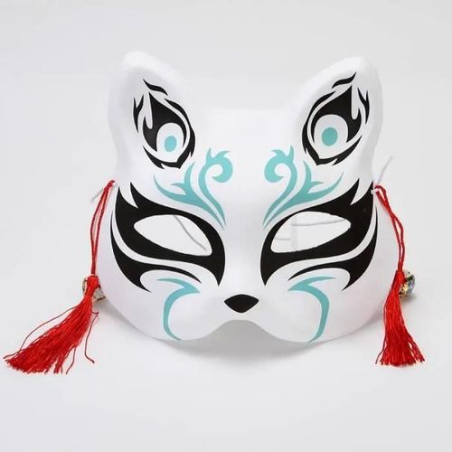 Demi Visage Masque De Chat Anime Renard Partie Sombre Cosplay Masque De Bal Écran De Soie K