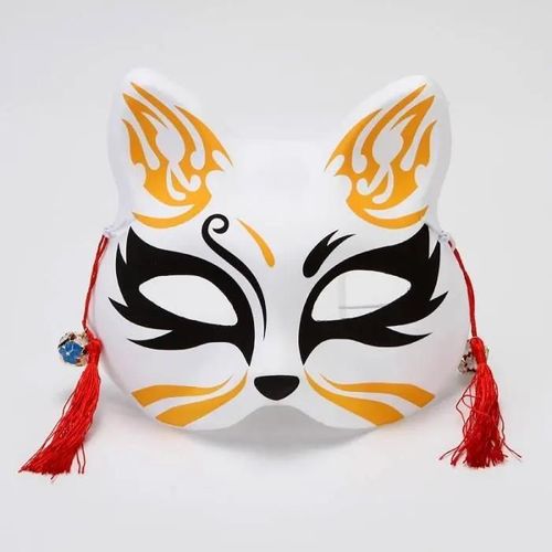 Demi Visage Masque De Chat Anime Renard Partie Sombre Cosplay Masque De Bal Écran De Soie L