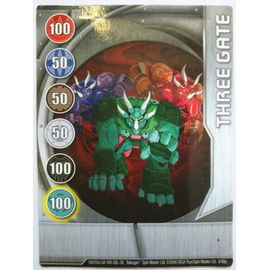 Carte Métalique Bakugan N° 8/48e Three Gate 2008 Rouge