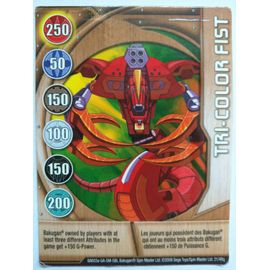 Carte Métalique Bakugan N° 21/48q Tri-Color Fist 2009 Rouge
