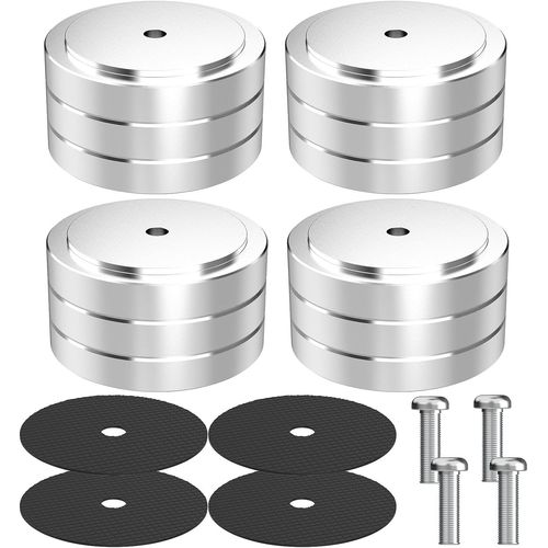 TIANYI-Lot de 4 pieds de haut-parleur HiFi - 40 mm x 20 mm - Pieds d'isolation - Pieds en aluminium - Amortisseurs - Dessous de verre HiFi avec vis M4 - Pour amplificateur, caisson de basses et