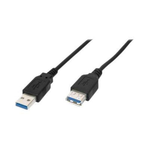 DIGITUS - Rallonge de câble USB - USB type A (M) pour USB type A (F) - USB 3.0 - 1.8 m - moulé - noir