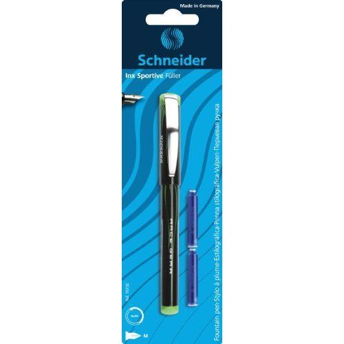 Schneider 76730 Blister Avec 1 Stylo À Plume Avec Grip Caoutchouté + 2 Cartouches D'encre Bleu Royal