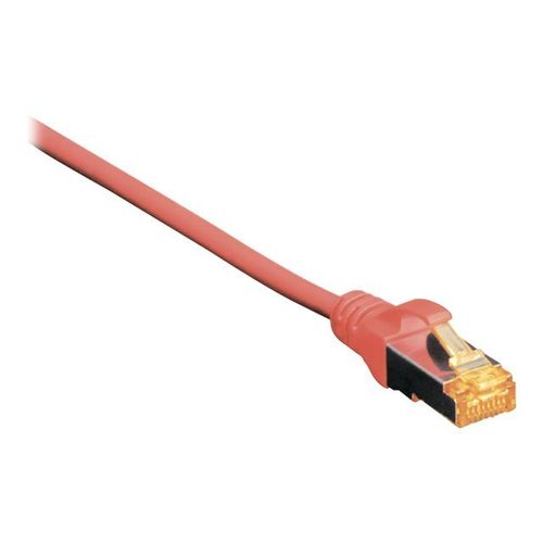 DIGITUS - Cordon de raccordement - RJ-45 (M) pour RJ-45 (M) - 50 cm - SFTP - CAT 6a - démarré, sans halogène, moulé, sans crochet, bloqué - rouge, RAL 3020