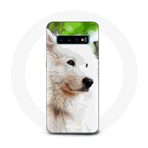 Coque Pour Samsung Galaxy S10 Chien Samoyède Blanc