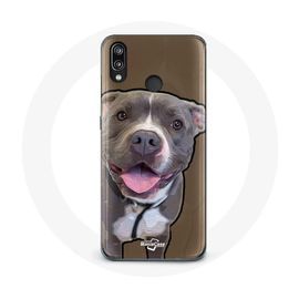 Coque Pour Huawei P20 Lite Chien Pitbull Blanc Gris
