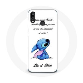 Coque Pour Huawei P20 Lite Lilo Et Stitch Ohana Citation Blanc