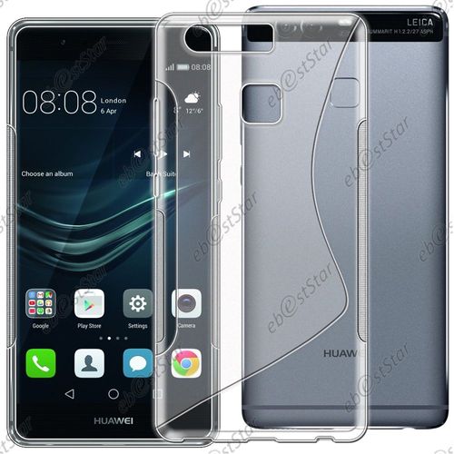 Ebeststar ® Pour Huawei P9 - Housse Etui Coque Silicone Gel Motif S-Line Protection Souple, Couleur Transparent [Dimensions Precises De Votre Appareil : 145 X 70,9 X 7 Mm, Écran 5.2'']