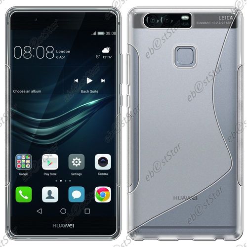 Ebeststar ® Etui Housse Coque S-Line Silicone Protection En Gel Pour Huawei P9, Couleur Transparent [Dimensions Precises De Votre Appareil : 145 X 70,9 X 7 Mm, Écran 5.2'']
